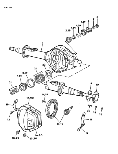 1984 Dodge W250 Axle, Rear Diagram 3