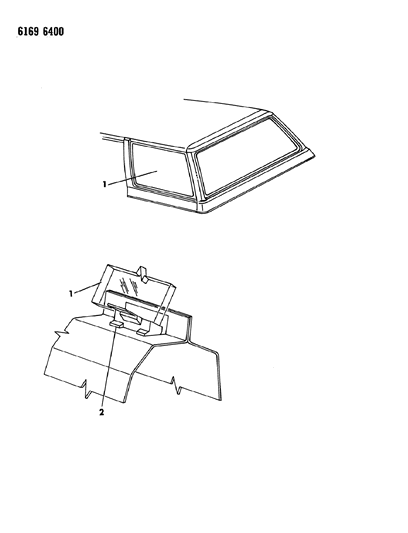 1986 Chrysler Town & Country Glass - Quarter Window Diagram 3