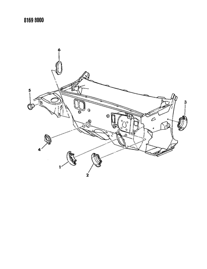 1988 Chrysler LeBaron Plugs Cowl And Dash Diagram