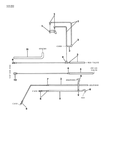 1985 Dodge Caravan EGR Hose Harness Diagram 2