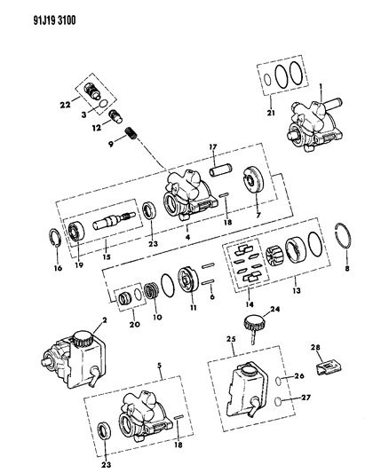 1993 Jeep Grand Wagoneer Power Steering Pump Diagram