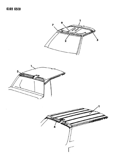 1986 Chrysler Town & Country Roof Panel Diagram