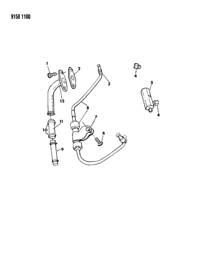 1989 Chrysler LeBaron GTC Oil Lines Diagram 1