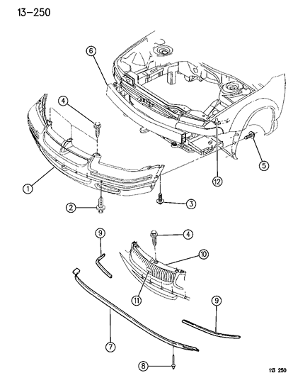 1996 Chrysler Cirrus Bracket Diagram for 4630765