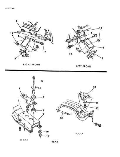 1985 Dodge Ramcharger Engine Mountings Diagram 2