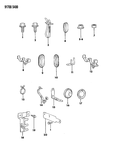 1991 Dodge Colt Attaching Parts - Wiring Harness Diagram