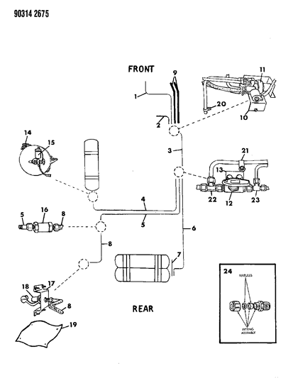 1991 Dodge Ram Wagon Fitting-Male Connector 1/4" Diagram for 52018174