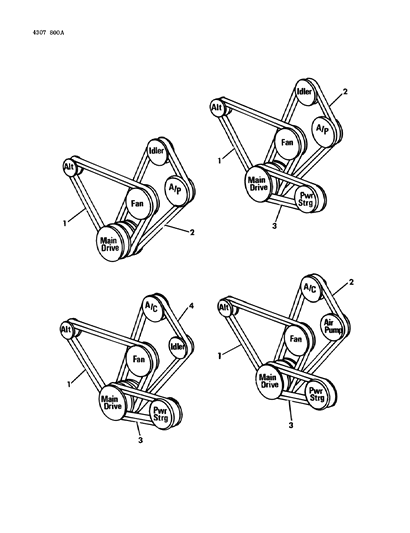 1984 Dodge W250 Drive Belts Diagram 1