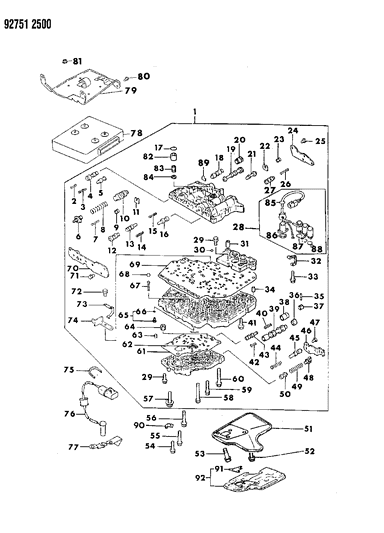 1994 Dodge Colt Valve Body & Components Diagram 5