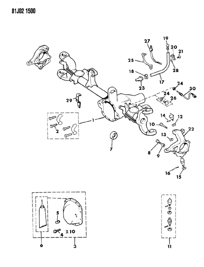 1986 Jeep Wagoneer Housing - Front Axle Diagram 2