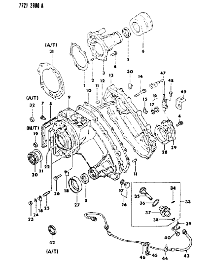 1987 Dodge Raider Case & Miscellaneous Parts Diagram