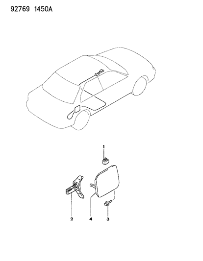 1994 Dodge Colt Door Fuel Fuel Filler Diagram for MB861662