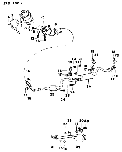 1986 Dodge Ram 50 Exhaust System Diagram 1