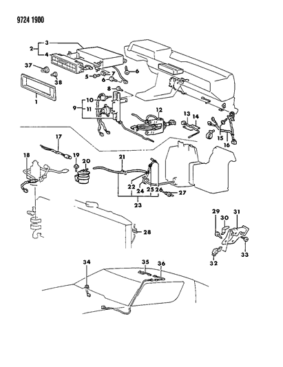 1989 Chrysler Conquest Controls, Heater And Air Conditioning Diagram