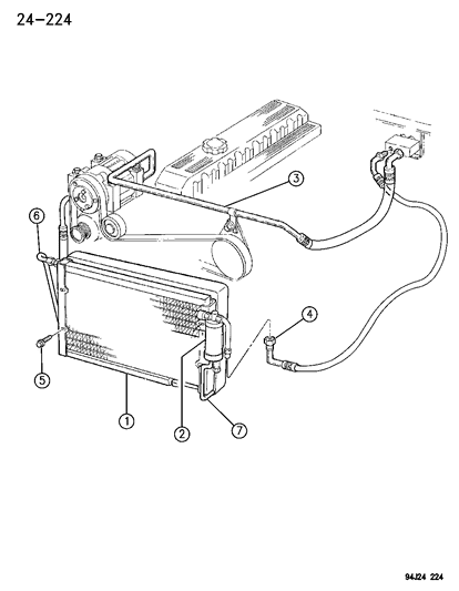 1996 Jeep Cherokee Receiver Drier, Condenser And Lines Diagram 2