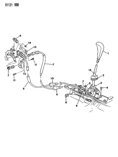 1991 Dodge Spirit Controls, Gearshift Diagram