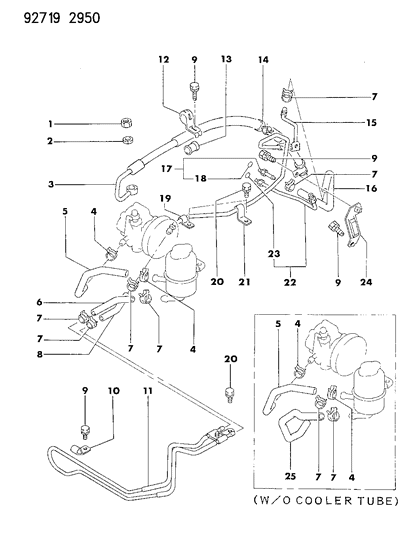 1994 Dodge Colt Hose & Attaching Parts - Power Steering Diagram