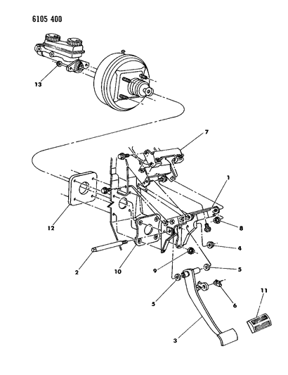 1986 Dodge Caravan Brake Pedal Diagram