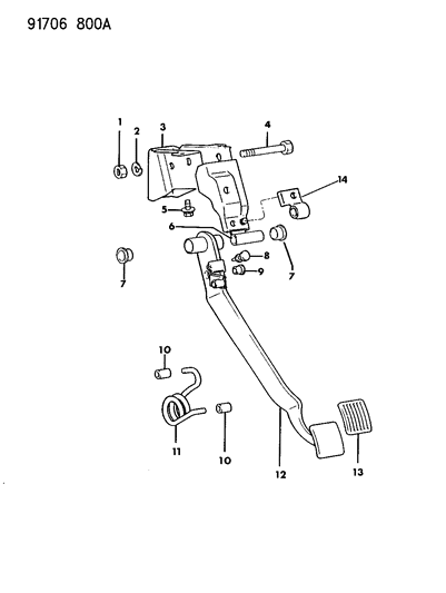 1991 Dodge Ram 50 Clutch Pedal Diagram 2