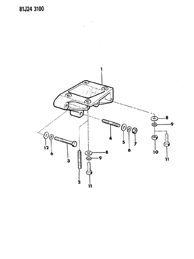 1984 Jeep Wrangler Compressor & Mounting Diagram 5