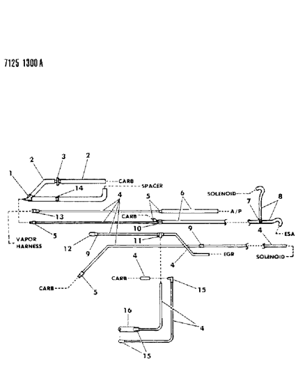 1987 Dodge Grand Caravan EGR Hose Harness Diagram 3