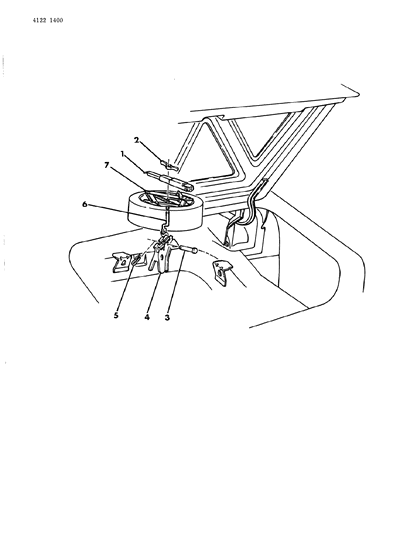 1984 Chrysler Fifth Avenue Spare Tire & Jack Stowage Diagram