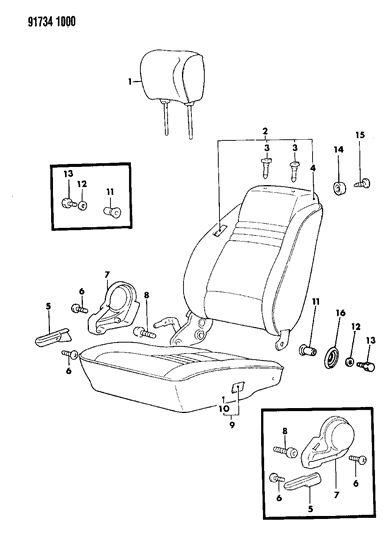 1991 Dodge Ram 50 Front Seat Bucket Diagram