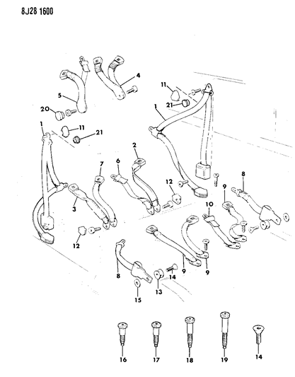 1988 Jeep J20 Cover-Web Guide BROWNSTONE Diagram for 35023040