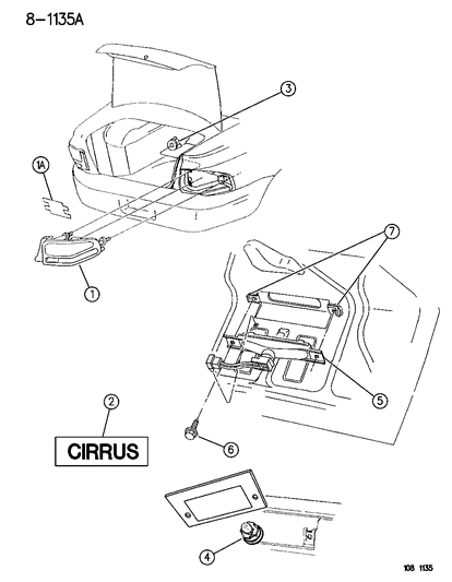 1996 Dodge Stratus Lamps - Rear Diagram