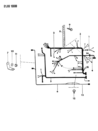 1984 Jeep J20 Wiring - Engine Compartment Diagram