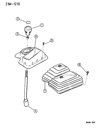 1994 Jeep Wrangler Controls , Gearshift Diagram