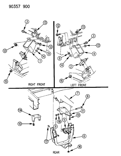 1991 Dodge Ram Van Engine Mounting Diagram 2