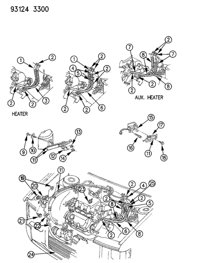 1993 Chrysler Town & Country Plumbing - A/C & Heater Diagram 2