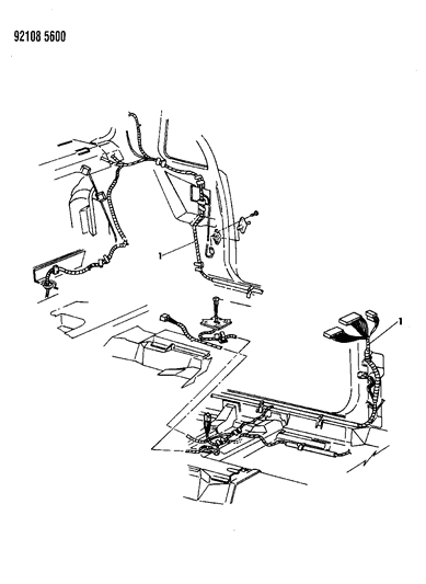 1992 Chrysler LeBaron Wiring-Euro Left Front Body Diagram for 4661220