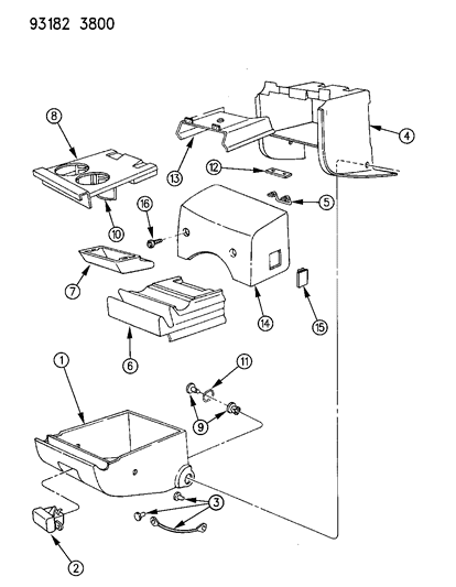 1993 Dodge Grand Caravan Instrument Panel Center Module Diagram