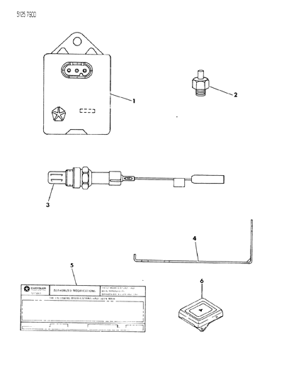 1985 Dodge Aries Label-General Information Diagram for 4275086