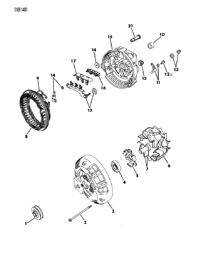 1985 Chrysler LeBaron Alternator Diagram 1