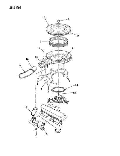 1988 Chrysler New Yorker Base Model Air Cleaner Diagram 3