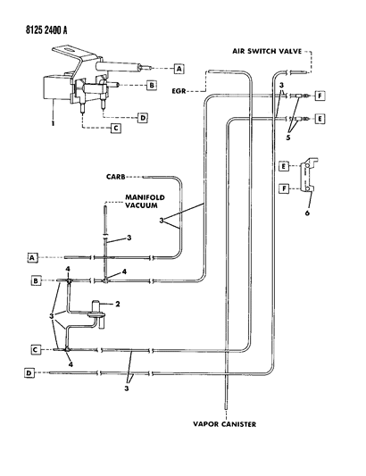 1988 Chrysler New Yorker EGR Hose Harness Diagram 6