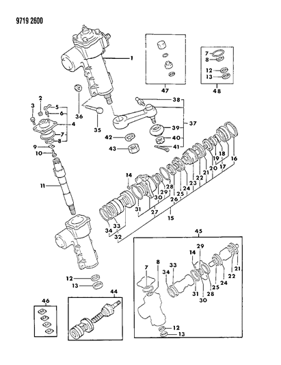 1989 Dodge Raider Pin-Front Suspension Upper Arm Diagram for MF472069