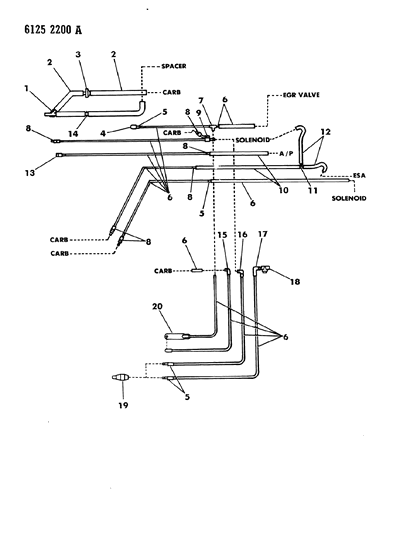 1986 Dodge Caravan EGR Hose Harness Diagram 3