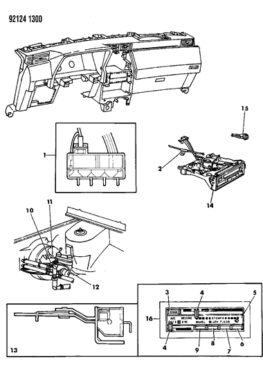 1992 Chrysler LeBaron Sedan Control, Air Conditioner Diagram