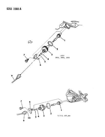 1987 Dodge Dakota Cable, Speedometer With Pinion And Adapter Diagram