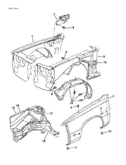 1984 Chrysler New Yorker Fender Diagram