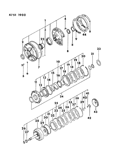 1984 Dodge Colt Oil Pump & Clutch Diagram