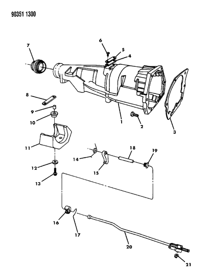 1991 Dodge Ramcharger Extension, Weight & Parking Sprag Diagram