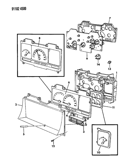 1991 Dodge Caravan Instrument Panel Cluster Diagram