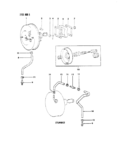 1987 Dodge Colt Booster, Power Brake Diagram