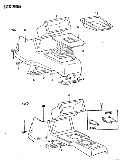 1991 Dodge Ram 50 Console Diagram