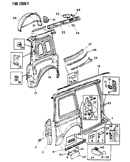 1987 Dodge Caravan Body Rear Quarter Diagram 2